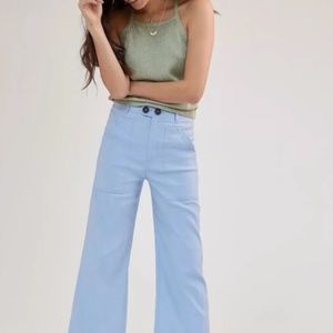 Anthropologie Maeve Cropped Wide-Leg Pants Sz 12